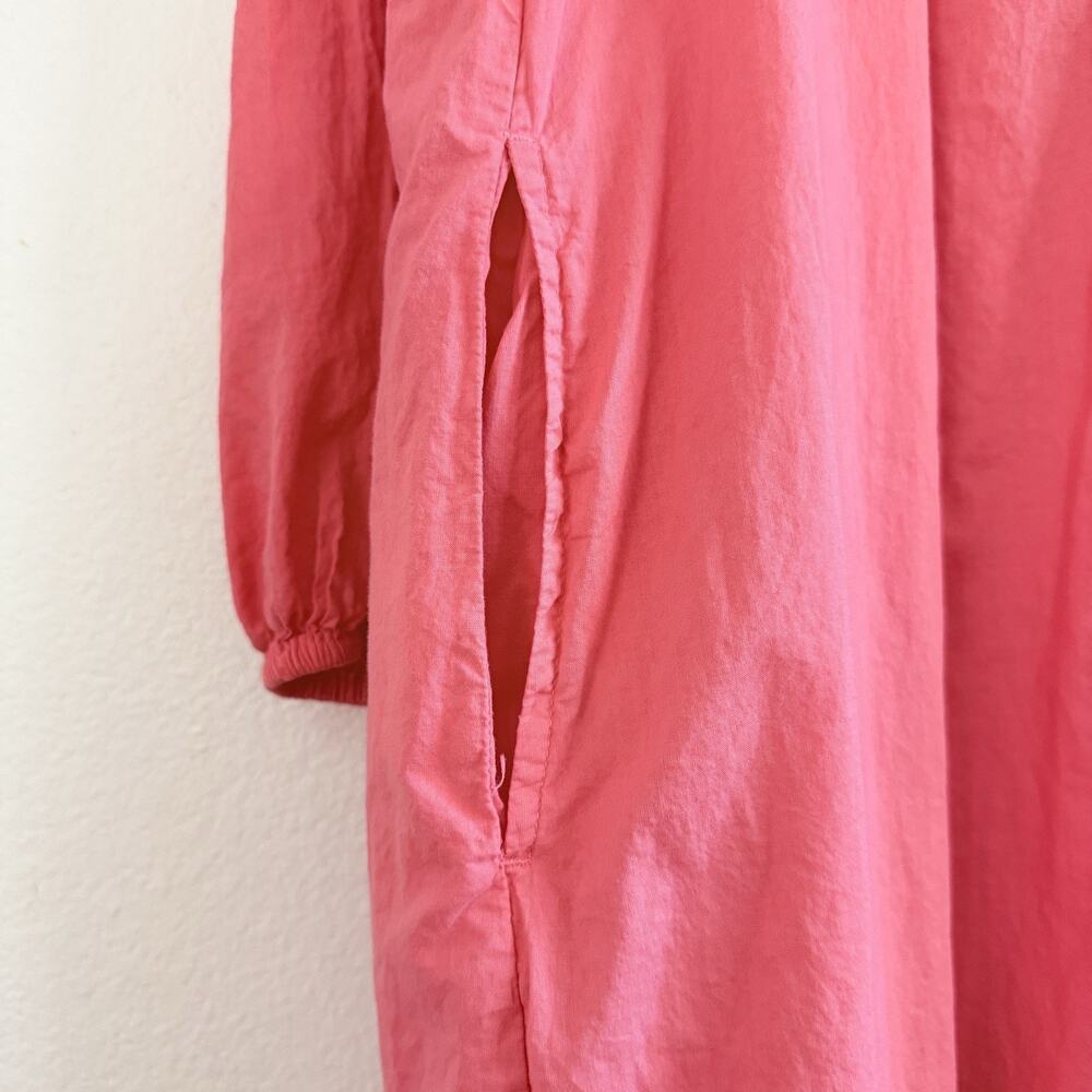 Xirena Cotton Maxi Dress XL Coral Pink Long Sleeve V-Neck Side Slits Boho READ! - Picture 16 of 16